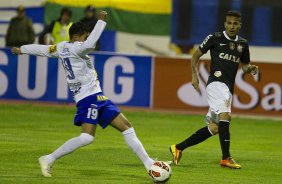 Durante a partida entre San Jos/Oruro/Bolivia x Corinthians/Brasil realizada esta noite no estdio Jesus Bermudez, na cidade de Oruro/Bolivia, primeiro jogo da fase de classificao da Copa Libertadores de Amrica 2013