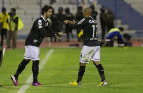 Durante a partida entre San Jos/Oruro/Bolivia x Corinthians/Brasil realizada esta noite no estdio Jesus Bermudez, na cidade de Oruro/Bolivia, primeiro jogo da fase de classificao da Copa Libertadores de Amrica 2013