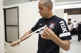 Nos vestiários antes da partida entre Corinthians/Brasil x Millionarios/Colômbia, realizada esta noite no estádio do Pacaembu, segundo jogo da fase de classificação da Copa Libertadores de América 2013
