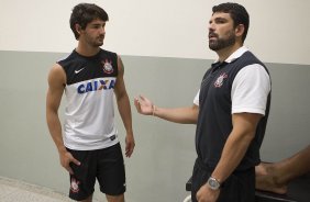 Nos vestirios antes da partida entre Corinthians/Brasil x Millionarios/Colmbia, realizada esta noite no estdio do Pacaembu, segundo jogo da fase de classificao da Copa Libertadores de Amrica 2013