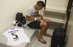 Nos vestiários antes da partida entre Corinthians/Brasil x Millionarios/Colômbia, realizada esta noite no estádio do Pacaembu, segundo jogo da fase de classificação da Copa Libertadores de América 2013