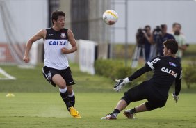 Durante o treino desta tarde no CT Joaquim Grava, no Parque Ecolgico do Tiete. O prximo jogo da equipe ser domingo, 03/03, contra o Santos, no Morumbi jogo vlido pela 10 rodada da Campeonato Paulista 2013