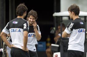 Durante o treino desta manh no CT Joaquim Grava, no Parque Ecolgico do Tiete. O prximo jogo da equipe ser amanh, domingo, 03/03, contra o Santos, no Morumbi jogo vlido pela 10 rodada da Campeonato Paulista 2013