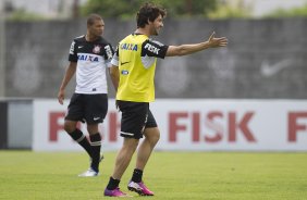 Durante o treino desta manh no CT Joaquim Grava, no Parque Ecolgico do Tiete. O prximo jogo da equipe ser amanh, domingo, 03/03, contra o Santos, no Morumbi jogo vlido pela 10 rodada da Campeonato Paulista 2013