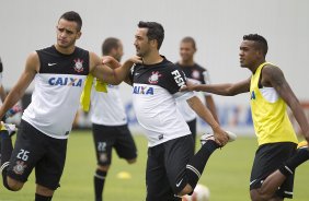 Durante o treino desta manh no CT Joaquim Grava, no Parque Ecolgico do Tiete. O prximo jogo da equipe ser amanh, domingo, 03/03, contra o Santos, no Morumbi jogo vlido pela 10 rodada da Campeonato Paulista 2013