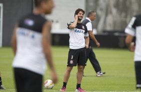 Durante o treino desta manh no CT Joaquim Grava, no Parque Ecolgico do Tiete. O prximo jogo da equipe ser amanh, domingo, 03/03, contra o Santos, no Morumbi jogo vlido pela 10 rodada da Campeonato Paulista 2013