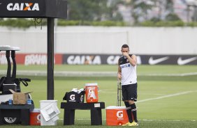 Durante o treino desta manh no CT Joaquim Grava, no Parque Ecolgico do Tiete. O prximo jogo da equipe ser amanh, domingo, 03/03, contra o Santos, no Morumbi jogo vlido pela 10 rodada da Campeonato Paulista 2013