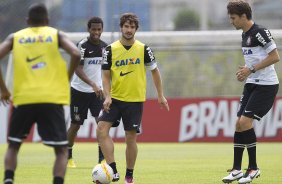 Durante o treino desta manh no CT Joaquim Grava, no Parque Ecolgico do Tiete. O prximo jogo da equipe ser amanh, domingo, 03/03, contra o Santos, no Morumbi jogo vlido pela 10 rodada da Campeonato Paulista 2013