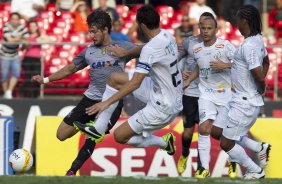 Durante a partida entre Santos x Corinthians realizada esta tarde no estádio do Morumbi, jogo válido pela 10ª rodada do Campeonato Paulista de 2013