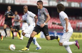 Durante a partida entre Santos x Corinthians realizada esta tarde no estádio do Morumbi, jogo válido pela 10ª rodada do Campeonato Paulista de 2013