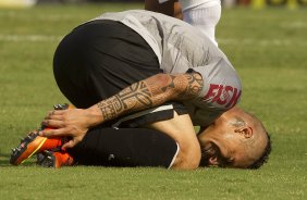 Durante a partida entre Santos x Corinthians realizada esta tarde no estdio do Morumbi, jogo vlido pela 10 rodada do Campeonato Paulista de 2013