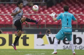 Durante a partida entre Santos x Corinthians realizada esta tarde no estádio do Morumbi, jogo válido pela 10ª rodada do Campeonato Paulista de 2013