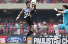 Durante a partida entre Santos x Corinthians realizada esta tarde no estádio do Morumbi, jogo válido pela 10ª rodada do Campeonato Paulista de 2013
