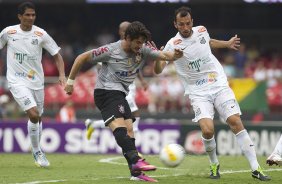 Durante a partida entre Santos x Corinthians realizada esta tarde no estádio do Morumbi, jogo válido pela 10ª rodada do Campeonato Paulista de 2013