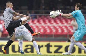 Durante a partida entre Santos x Corinthians realizada esta tarde no estdio do Morumbi, jogo vlido pela 10 rodada do Campeonato Paulista de 2013