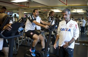Durante o treino desta tarde na academia de musculacao do hotel onde esta hospedado, na cidade de Tijuana/México. O próximo jogo da equipe será quarta-feira, 06/03, contra o Tijuana, no estádio Caliente, válido pela 3ª rodada da Copa Libertadores 2013. Tijuana - México - 04/03/2013