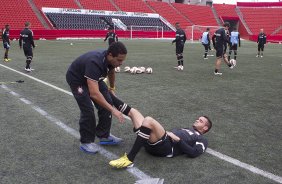 Durante o treino desta tarde no estdio Caliente, na cidade de Tijuana/Mxico. O prximo jogo da equipe ser amanh, quarta-feira, 06/03, contra o Tijuana, no estdio Caliente, vlido pela 3 rodada da Copa Libertadores 2013. Tijuana - Mxico - 05/03/2013