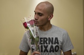 Jogadores preparam homenagem ao Dia Internacional da Mulher, aps o treino desta tarde no estdio Caliente, na cidade de Tijuana/Mxico. O prximo jogo da equipe ser amanh, quarta-feira, 06/03, contra o Tijuana, no estdio Caliente, vlido pela 3 rodada da Copa Libertadores 2013. Tijuana - Mxico - 05/03/2013