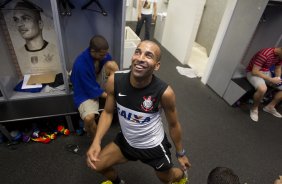 Harlem Sheik após o treino desta tarde no CT Joaquim Grava, no Parque Ecológico do Tiete. O próximo jogo da equipe será amanhã, quarta-feira, dia 13/03, contra o Tijuana do México, jogo da volta válido pela fase de classificação da Copa Libertadores da América 2013