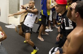 Harlem Sheik aps o treino desta tarde no CT Joaquim Grava, no Parque Ecolgico do Tiete. O prximo jogo da equipe ser amanh, quarta-feira, dia 13/03, contra o Tijuana do Mxico, jogo da volta vlido pela fase de classificao da Copa Libertadores da Amrica 2013