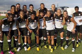 Durante o treino desta tarde no CT Joaquim Grava, no Parque Ecolgico do Tiete. O prximo jogo da equipe ser amanh, sbado, dia 16/03, contra a Uniao Barbarese, jogo da 12 rodada do Campeonato Paulista 2013