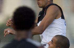 Durante o treino desta tarde no CT Joaquim Grava, no Parque Ecolgico do Tiete. O prximo jogo da equipe ser amanh, sbado, dia 16/03, contra a Uniao Barbarese, jogo da 12 rodada do Campeonato Paulista 2013