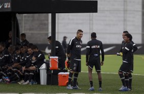Durante o treino desta manh no CT Joaquim Grava, no Parque Ecolgico do Tiete. O prximo jogo da equipe ser quarta-feira, dia 20/03, contra o XV de Piracicaba, no estdio Baro de Serra Negra, jogo da 13 rodada do Campeonato Paulista 2013