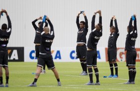 Durante o treino desta manh no CT Joaquim Grava, no Parque Ecolgico do Tiete. O prximo jogo da equipe ser quarta-feira, dia 20/03, contra o XV de Piracicaba, no estdio Baro de Serra Negra, jogo da 13 rodada do Campeonato Paulista 2013