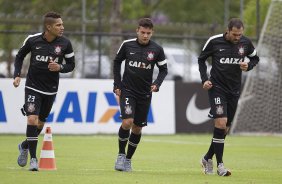 Durante o treino desta manh no CT Joaquim Grava, no Parque Ecolgico do Tiete. O prximo jogo da equipe ser quarta-feira, dia 20/03, contra o XV de Piracicaba, no estdio Baro de Serra Negra, jogo da 13 rodada do Campeonato Paulista 2013