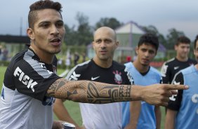 Durante o treino desta tarde no CT Joaquim Grava, no Parque Ecolgico do Tiete. O prximo jogo da equipe ser domingo, dia 24/03, contra o Guarani, de Campinas, no estdio Brinco de Ouro da Princesa, jogo vlido pela 14 rodada do Campeonato Paulista 2013