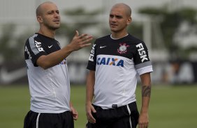 Durante o treino desta tarde no CT Joaquim Grava, no Parque Ecolgico do Tiete. O prximo jogo da equipe ser domingo, dia 24/03, contra o Guarani, de Campinas, no estdio Brinco de Ouro da Princesa, jogo vlido pela 14 rodada do Campeonato Paulista 2013