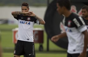 Durante o treino desta tarde no CT Joaquim Grava, no Parque Ecolgico do Tiete. O prximo jogo da equipe ser domingo, dia 24/03, contra o Guarani, de Campinas, no estdio Brinco de Ouro da Princesa, jogo vlido pela 14 rodada do Campeonato Paulista 2013