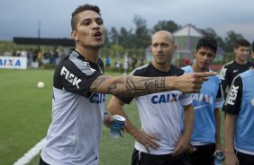 Durante o treino desta tarde no CT Joaquim Grava, no Parque Ecolgico do Tiete. O prximo jogo da equipe ser domingo, dia 24/03, contra o Guarani, de Campinas, no estdio Brinco de Ouro da Princesa, jogo vlido pela 14 rodada do Campeonato Paulista 2013