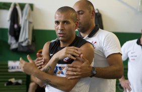 Nos vestiários antes da partida entre Guarani/Campinas x Corinthians realizada esta tarde no estádio Brinco de Ouro da Princesa, jogo válido pela 14ª rodada do Campeonato Paulista de 2013