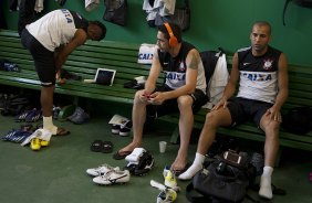 Nos vestiários antes da partida entre Guarani/Campinas x Corinthians realizada esta tarde no estádio Brinco de Ouro da Princesa, jogo válido pela 14ª rodada do Campeonato Paulista de 2013