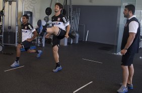 Durante o treino desta manh no CT Joaquim Grava, no Parque Ecolgico do Tiete. O prximo jogo da equipe ser quarta-feira, dia 27/03, contra a Penapolense, no Pacaembu, jogo vlido pela 15 rodada do Campeonato Paulista 2013