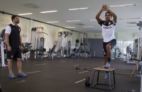 Durante o treino desta manh no CT Joaquim Grava, no Parque Ecolgico do Tiete. O prximo jogo da equipe ser quarta-feira, dia 27/03, contra a Penapolense, no Pacaembu, jogo vlido pela 15 rodada do Campeonato Paulista 2013