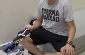 Nos vestiários antes da partida entre Corinthians x Penapolense realizada esta noite no estádio do Pacaembu, jogo válido pela 15ª rodada do Campeonato Paulista de 2013