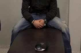 Nos vestiários antes da partida entre Corinthians x Penapolense realizada esta noite no estádio do Pacaembu, jogo válido pela 15ª rodada do Campeonato Paulista de 2013