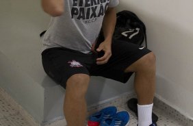 Nos vestiários antes da partida entre Corinthians x Penapolense realizada esta noite no estádio do Pacaembu, jogo válido pela 15ª rodada do Campeonato Paulista de 2013