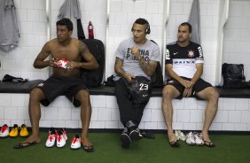 Nos vestiários antes da partida entre São Paulo x Corinthians realizada esta tarde no estádio do Morumbi, jogo válido pela 16ª rodada do Campeonato Paulista de 2013