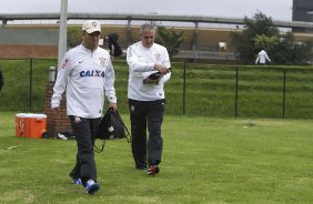 Durante o treino desta manh no anexo ao estdio El Campn, na cidade de Bogota, Colmbia. O prximo jogo da equipe ser amanh, quarta-feira, dia 03/04, contra o Millonarios, da Colmbia, no estdio El Campn, em Bogota, jogo de volta vlido pela Copa Libertadores da Amrica 2013