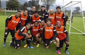 Durante o treino desta manh no anexo ao estdio El Campn, na cidade de Bogota, Colmbia. O prximo jogo da equipe ser amanh, quarta-feira, dia 03/04, contra o Millonarios, da Colmbia, no estdio El Campn, em Bogota, jogo de volta vlido pela Copa Libertadores da Amrica 2013