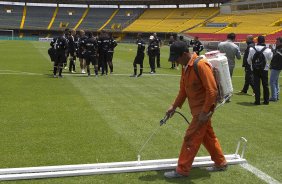 Durante o treino desta manh no anexo ao estdio El Campn, na cidade de Bogota, Colmbia. O prximo jogo da equipe ser amanh, quarta-feira, dia 03/04, contra o Millonarios, da Colmbia, no estdio El Campn, em Bogota, jogo de volta vlido pela Copa Libertadores da Amrica 2013