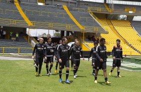 Durante o treino desta manh no anexo ao estdio El Campn, na cidade de Bogota, Colmbia. O prximo jogo da equipe ser amanh, quarta-feira, dia 03/04, contra o Millonarios, da Colmbia, no estdio El Campn, em Bogota, jogo de volta vlido pela Copa Libertadores da Amrica 2013