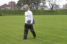 Durante o treino desta manh no anexo ao estdio El Campn, na cidade de Bogota, Colmbia. O prximo jogo da equipe ser amanh, quarta-feira, dia 03/04, contra o Millonarios, da Colmbia, no estdio El Campn, em Bogota, jogo de volta vlido pela Copa Libertadores da Amrica 2013