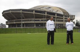 Durante o treino desta manh no anexo ao estdio El Campn, na cidade de Bogota, Colmbia. O prximo jogo da equipe ser amanh, quarta-feira, dia 03/04, contra o Millonarios, da Colmbia, no estdio El Campn, em Bogota, jogo de volta vlido pela Copa Libertadores da Amrica 2013