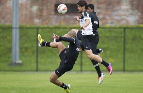 Durante o treino desta manh no anexo ao estdio El Campn, na cidade de Bogota, Colmbia. O prximo jogo da equipe ser amanh, quarta-feira, dia 03/04, contra o Millonarios, da Colmbia, no estdio El Campn, em Bogota, jogo de volta vlido pela Copa Libertadores da Amrica 2013