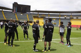 Durante o treino desta manhã no anexo ao estádio El Campín, na cidade de Bogota, Colômbia. O próximo jogo da equipe será amanhã, quarta-feira, dia 03/04, contra o Millonarios, da Colômbia, no estádio El Campín, em Bogota, jogo de volta válido pela Copa Libertadores da América 2013