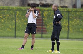 Durante o treino desta manh no anexo ao estdio El Campn, na cidade de Bogota, Colmbia. O prximo jogo da equipe ser amanh, quarta-feira, dia 03/04, contra o Millonarios, da Colmbia, no estdio El Campn, em Bogota, jogo de volta vlido pela Copa Libertadores da Amrica 2013